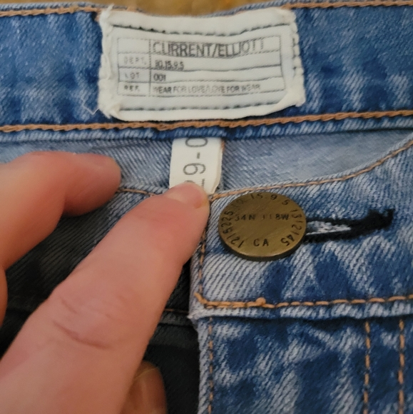 Current/Elliott The Fling Boyfriend Patchwork Jeans Size 29 - Picture 6 of 11